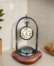 Brass Desk Clock with Custom Engraving – Personalized Table Clock, Office Decor picture