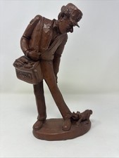 Vtg 1996 Wetherbee Hand Carved Wooden Statue 
