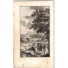 c1780 Original French Engraving Plate Sir Thomas More Utopia Agriculture AE5-FE picture