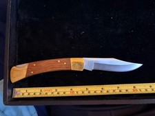 Vintage Kutmaster USA folding pocket knife brass/wood picture