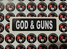 God & Guns Motorcycle Helmet Sticker Hard Hat Sticker picture