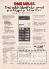Sinclair Scientific Vintage Print Ad Scientific Calculator 1974 picture