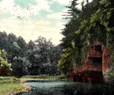 * Antique UDB Postcard River Rock Scenery Pine Creek Dixon IL Landscape c1917 picture