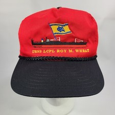 USNS LCPL Roy M Wheat Rope Hat Red Black Cap picture