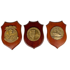 Italian Naval Military Bronze Plaques Garibaldi Magnaghi US-made Minesweeper picture