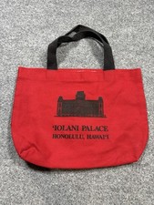 Vintage Hawai’i Iolani Palace Honolulu Red Tote Bag Hawaiian Travel Souvenir picture