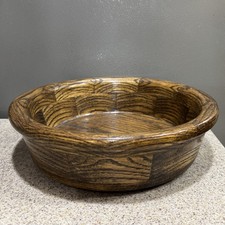 Vtg Solid Dark Wood Serving Bowl 10”x3” Natural Organic in EUC picture