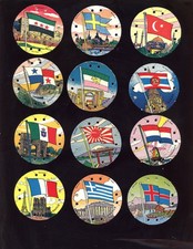1938 Seal-Craft R123 Disc Lot All Country Flags 19 Different EX+/NRMT picture