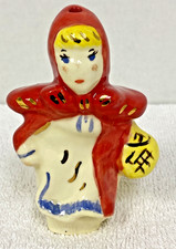 Vintage Hull Regal Pottery Figural Little Red Riding Hood Gold Accent Pie Vent picture