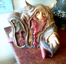 R.A. Pitz Studio Resin Carved Wood Troll Box Sculpture signed 1987 picture