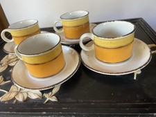 Stonehenge Midwinter Sun Cup & Saucer Set Of 4 MCM 1973 coffee tea mug vintage picture