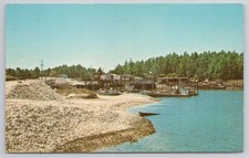 Nahcotta WA Mooring Basin Willapa Bay Oyster Industry Postcard c1960s picture