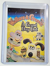 Wallace & Gromit Platinum Plated Artist Signed A Grand Day Out Trading Card 1/1 picture