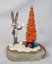 Bugs Bunny Ron Lee Christmas Carrot Metal Sculpture Signed VTG 1998 Looney Tunes picture