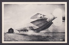 Vinatge postcard GERMANY, Zeppelin LZ6, floating airship hangar, Lake Constance picture