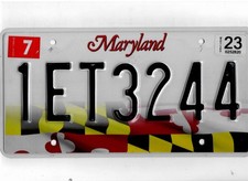 MARYLAND passenger 2023 license plate 