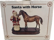 Rare Vintage Santa With Horse Showpiece A Holiday Heirloom Beautiful Sculpture picture