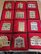 BING & GRONDAHL DOLL HOUSES OF AMERICA CHRISTMAS ORNAMENTS GOLD 12 picture
