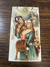 1880s N80 Duke Card - Holidays Series Christmas England Trimmed Paper Loss picture