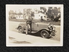 Handsome Man With Automobile Car 1934 California CA Antique Snapshot Photo picture