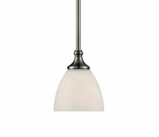 Savoy House Winston 1-Light Satin Nickel Pendant w/Frosted Glass Shade picture