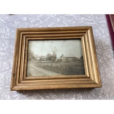 Antique 1914 Walkerton Indiana Farm Photo Gilt Frame President McKinley Back picture