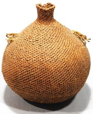 Antique Paiute Bottle Seed Basket Twined Willow Great Basin Native American 1900 picture