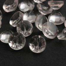 Lot (18) Czech Vintage reverse faceted crystal clear dimi glass buttons 12mm  picture