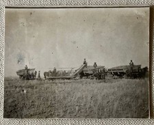 Vtg Photo RPPC Men Working Hay Wheat Farm Horse Farming Equipment Machinery 4