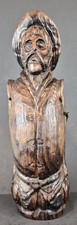 Vintage Spanish Carved Wooden Conquistador Wine Bottle Hider/ Holder RARITY picture
