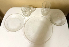 Vintage Arcoroc pressed glass dinner set. 8 of each. picture