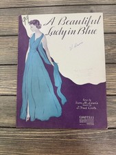 A Beautiful Lady in Blue 1935 Vintage Sheet Music Art Deco Sam M. Lewis picture