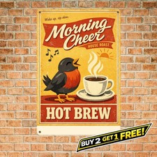 Early Bird Blend Coffee Sign Retro Garage Cafe Kitchen Wall Art 8x12 picture