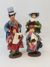 Vintage Set Of 4 Christmas Carolers Figurines Paper Mache Made In Taiwan  picture