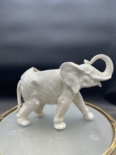 Vintage 8” Ceramic White Elephant Planter Vase, Japan VG picture