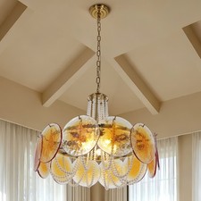 Caramel Retro Style Guest Dining Pendant Light,Glass Pearl Ceiling Pendant Light picture