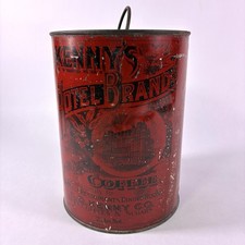 Vtg Rare C.D. Kenny's Hotel Brand Coffee 2lb Tin w/Waldorf Astoria Hotel 1890s picture