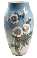 VTG Bing & Grondahl Denmark 8637/243 Floral Porcelain LG Vase Signed SK 10.25” picture