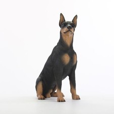 Doberman Pinscher Figurine Hand Painted Statue Black picture