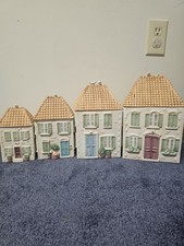 Vintage collectors Ellen Blonder House-Shaped Canister Set of 4 picture