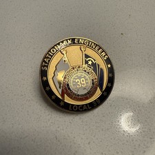 Large IUOE STATIONARY ENGINEERS LOCAL 39 CALIFORNIA LAPEL HAT PIN picture