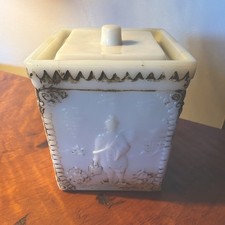 westmoreland lidded jar 1905 chabby chic vintage milk glass picture