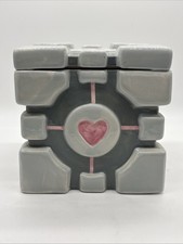 Rare Think Geek PORTAL 2 Companion Cube Cookie Jar *READ picture