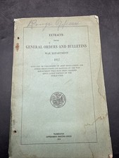 Extracts From General Orders And Bulletins War Department WWI USA 1917 1918 Army picture