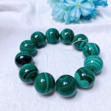 1pc 20mm Natural Malachite bracelet Crystal Round Bead Bracelet Healing picture