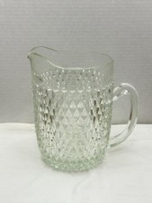Indiana Glass Diamond Point Clear 52 oz Pitcher Heavy Pressed picture