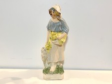 Antique Lancaster and Sons English Ceramic Shepherd Woman with Sheep Figure picture
