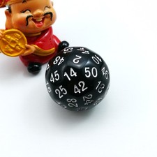 BESCON DICE Fifty Sided Die Plastic Black 30mm Functional Tabletop Gaming picture