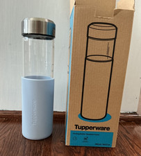 Tupperware Aquananda Glass Water Bottle 550ml Light Blue New in Box picture