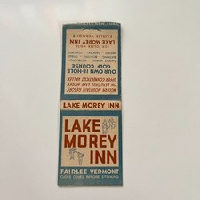 Lake Morey Inn Golf Course 1939 Fairlee VT Vintage Matchbook Cover TMB86-1 picture